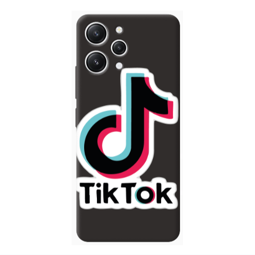 Xiaomi Redmi 12 Tik Tok Black Colored Silicone TPU Θήκη