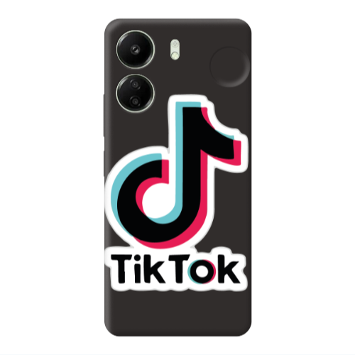 Xiaomi Redmi 13C Tik Tok Black Colored Silicone TPU Θήκη