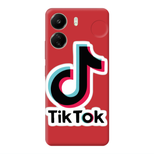 Xiaomi Redmi 13C Tik Tok Red Colored Silicone TPU Θήκη