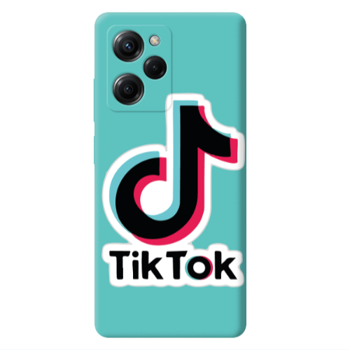 Xiaomi Poco X5 Pro Tik Tok Turquoise Colored Silicone TPU Θήκη