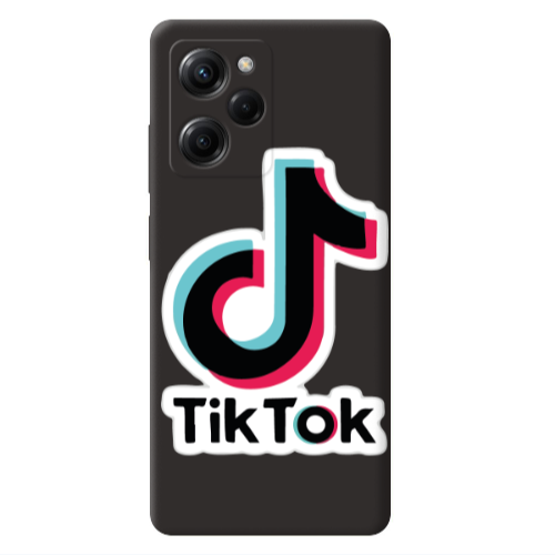 Xiaomi Poco X5 Pro Tik Tok Black Colored Silicone TPU Θήκη