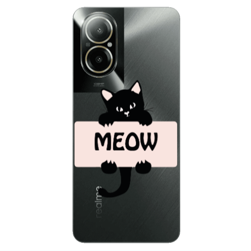 Realme C67 Meow Transparent Silicone TPU Θήκη