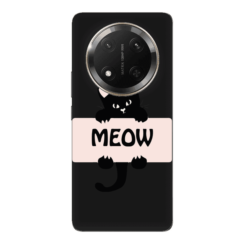 Honor Magic 7 Lite Meow Black Colored Silicone TPU Θήκη