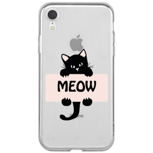 Apple iPhone Xr Meow Transparent Silicone TPU Θήκη