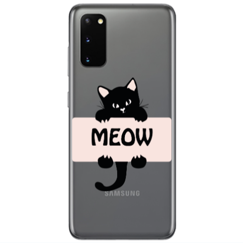 Samsung S20 Meow Transparent Silicone TPU Θήκη