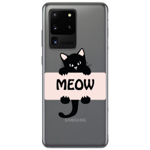 Samsung S20 Ultra Meow Transparent Silicone TPU Θήκη