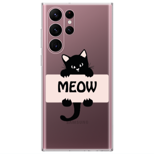 Samsung S22 Ultra Meow Transparent Silicone TPU Θήκη