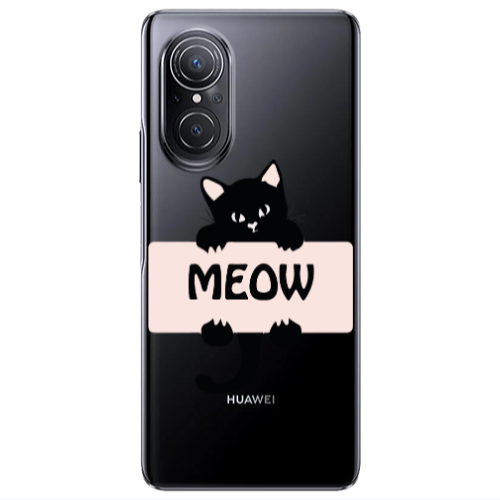 Huawei Nova 9 SE Meow Transparent Silicone TPU Θήκη