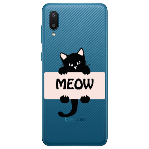 Samsung A02 Meow Transparent Silicone TPU Θήκη