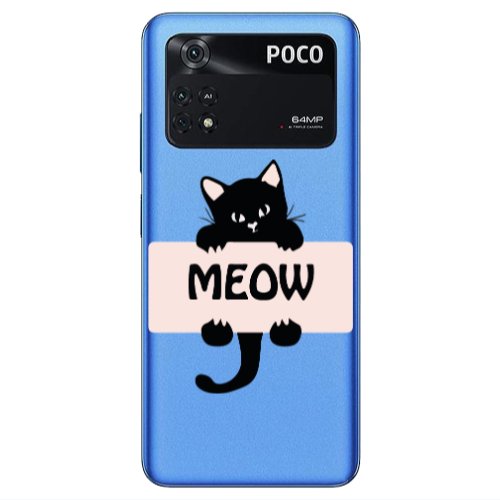 Xiaomi Poco M4 Pro 4G Meow Transparent Silicone TPU Θήκη