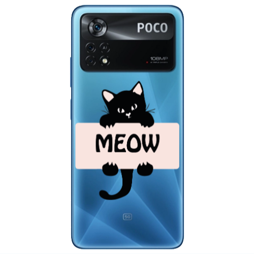 Xiaomi Poco X4 Pro Meow Transparent Silicone TPU Θήκη