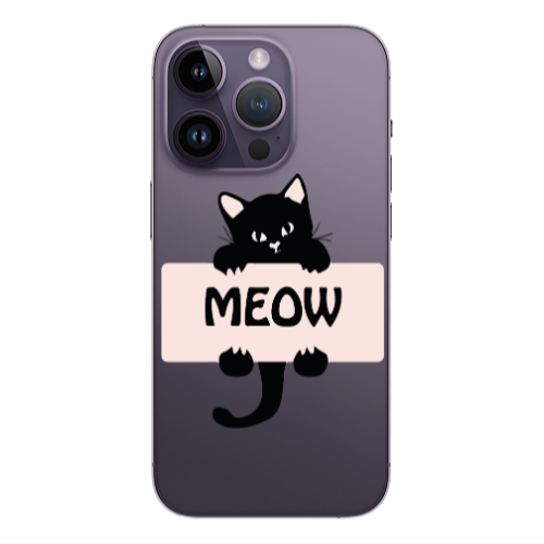 Apple iPhone 14 Pro  Meow Transparent Silicone TPU Θήκη