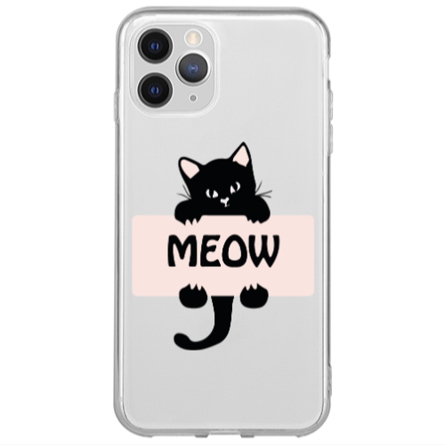 Apple iPhone 13 Pro Meow Transparent Silicone TPU Θήκη