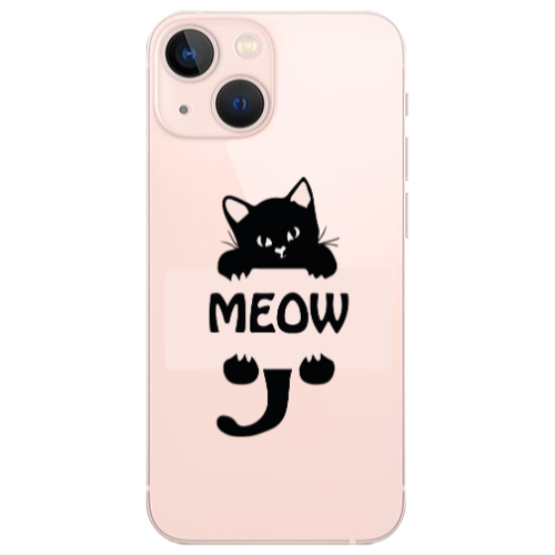 Apple iPhone 13 Mini Meow Transparent Silicone TPU Θήκη