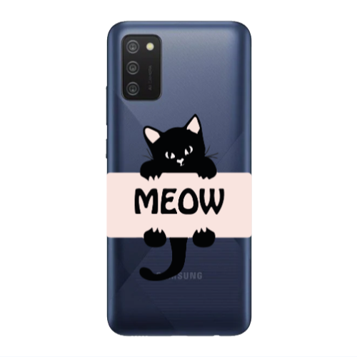 Samsung A03S Meow Transparent Silicone TPU Θήκη