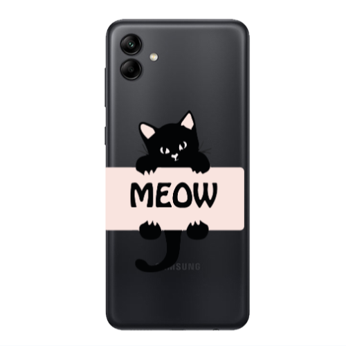 Samsung A04 Meow Transparent Silicone TPU Θήκη
