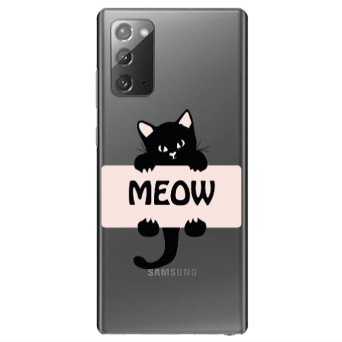 Samsung Note 20 Meow Transparent Silicone TPU Θήκη