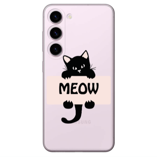 Samsung S23 Plus Meow Transparent Silicone TPU Θήκη