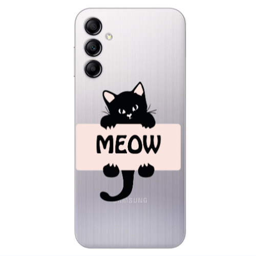 Samsung A24 Meow Transparent Silicone TPU Θήκη