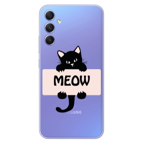 Samsung A34 Meow Transparent Silicone TPU Θήκη