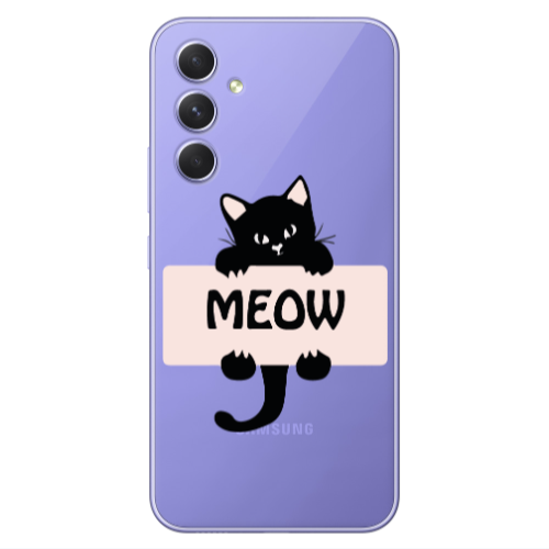 Samsung A54 Meow Transparent Silicone TPU Θήκη