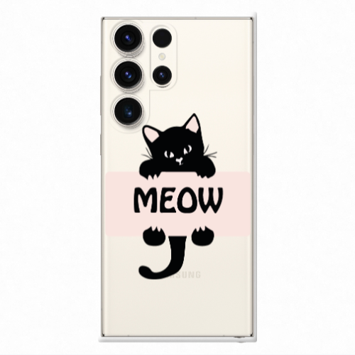 Samsung S23 Ultra Meow Transparent Silicone TPU Θήκη