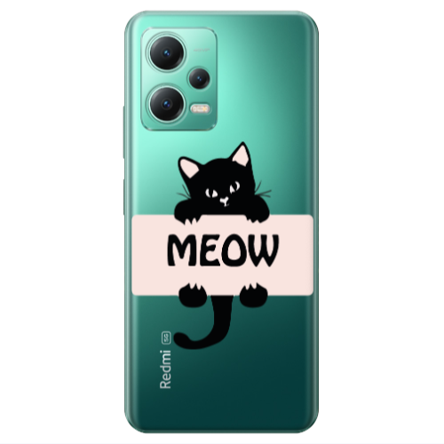 Xiaomi Redmi Note 12 Pro 5G Meow Transparent Silicone TPU Θήκη