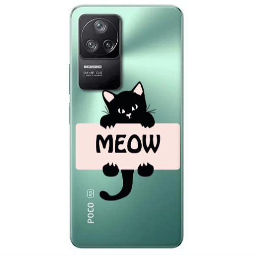 Xiaomi Poco F4 Meow Transparent Silicone TPU Θήκη