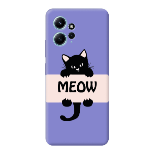 Xiaomi Redmi Note 12 4G Meow Purple Colored Silicone TPU Θήκη
