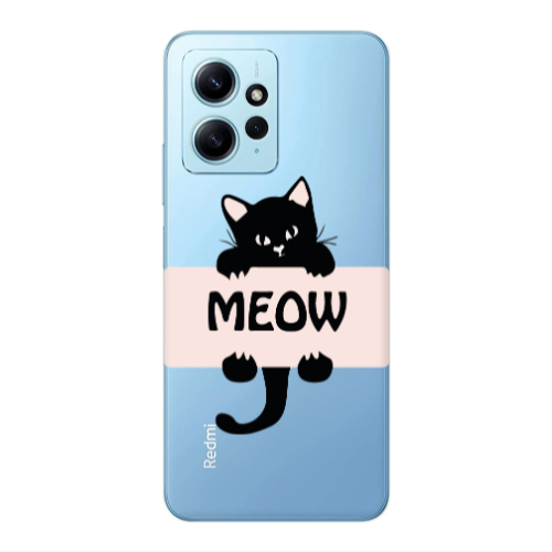 Xiaomi Redmi Note 12 4G Meow Transparent Silicone TPU Θήκη