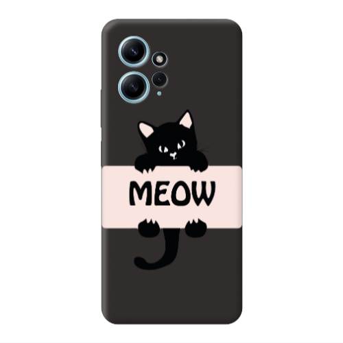 Xiaomi Redmi Note 12 4G Meow Black Colored Silicone TPU Θήκη