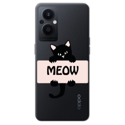 Oppo Reno 7 Lite Meow Transparent Silicone TPU Θήκη