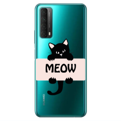 Huawei P Smart 2021 Meow Transparent Silicone TPU Θήκη