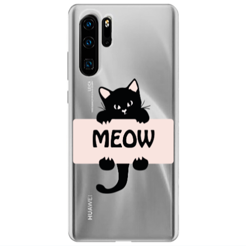 Huawei P30 Pro Meow Transparent Silicone TPU Θήκη