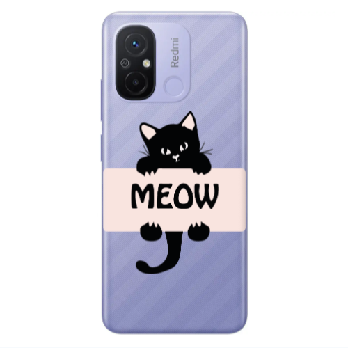 Xiaomi Redmi 12C Meow Transparent Silicone TPU Θήκη