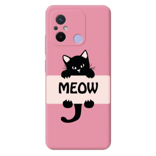 Xiaomi Redmi 12C Meow Pink Colored Silicone TPU Θήκη