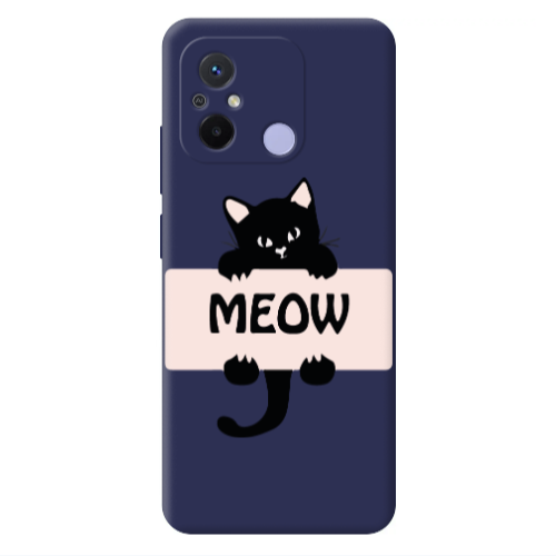 Xiaomi Redmi 12C Meow Dark blue Colored Silicone TPU Θήκη