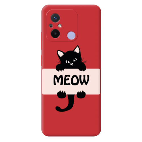 Xiaomi Redmi 12C Meow Red Colored Silicone TPU Θήκη