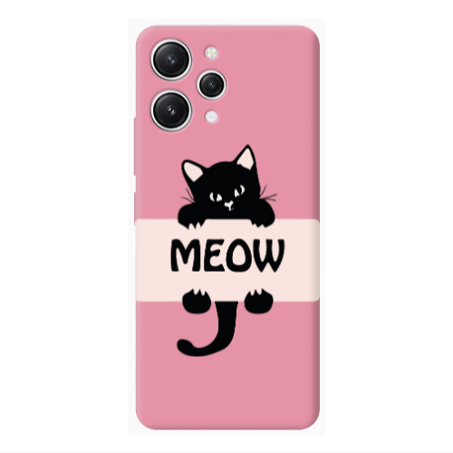 Xiaomi Redmi 12 Meow Pink Colored Silicone TPU Θήκη
