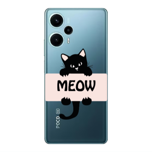 Xiaomi Poco F5 Meow Transparent Silicone TPU Θήκη