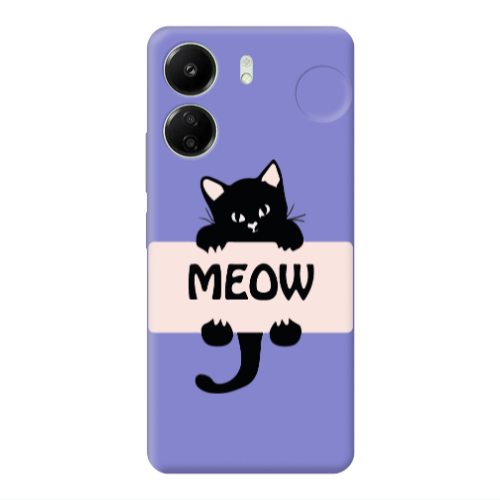 Xiaomi Redmi 13C Meow Purple Colored Silicone TPU Θήκη