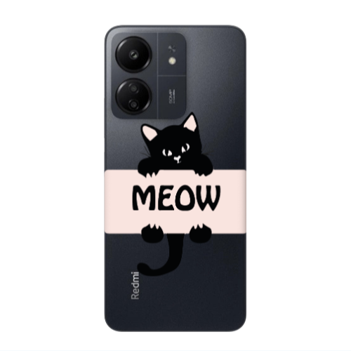 Xiaomi Redmi 13C Meow Transparent Silicone TPU Θήκη
