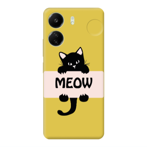Xiaomi Redmi 13C Meow Yellow Colored Silicone TPU Θήκη
