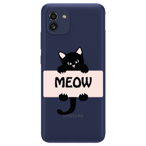 Samsung A03 Meow Transparent Silicone TPU Θήκη