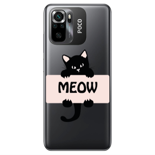 Xiaomi Poco M5 s Meow Transparent Silicone TPU Θήκη