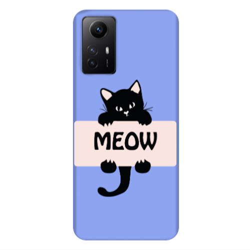 Xiaomi Redmi Note 12s Meow Light Purple Colored Silicone TPU Θήκη
