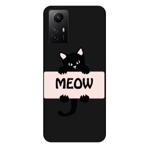 Xiaomi Redmi Note 12s Meow Black Colored Silicone TPU Θήκη