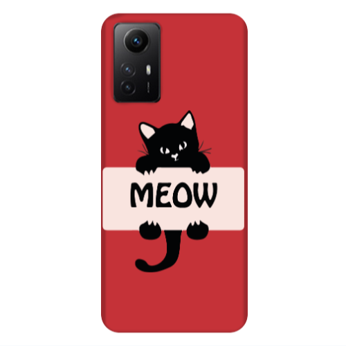 Xiaomi Redmi Note 12s Meow Red Colored Silicone TPU Θήκη