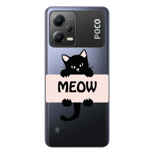 Xiaomi Poco X5 Meow Transparent Silicone TPU Θήκη