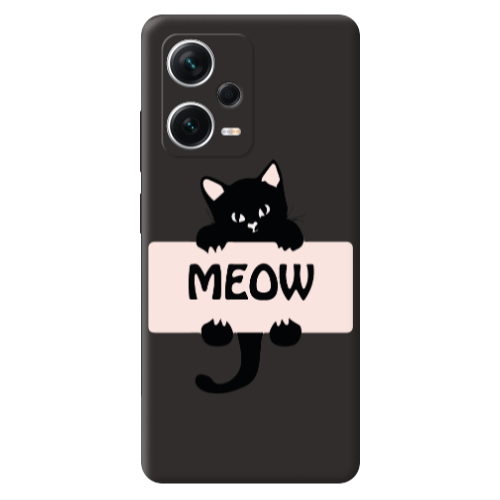 Xiaomi Poco X5 Meow Black Colored Silicone TPU Θήκη